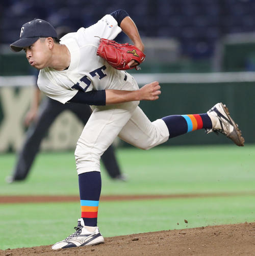 福岡大対福井工大　福井工大先発の斉藤（撮影・垰建太）
