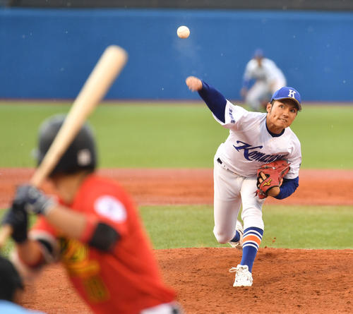 日本文理大対苫小牧駒大　先発した苫小牧駒大・伊藤（撮影・柴田隆二）