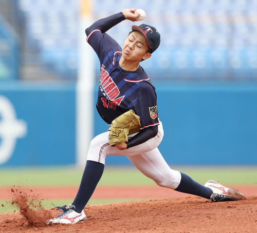 徳山大対国際武道大 徳山大先発の楠田(撮影・垰建太)