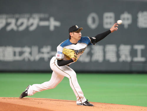 日本ハム対ヤクルト 日本ハム先発の加藤(撮影・佐藤翔太)