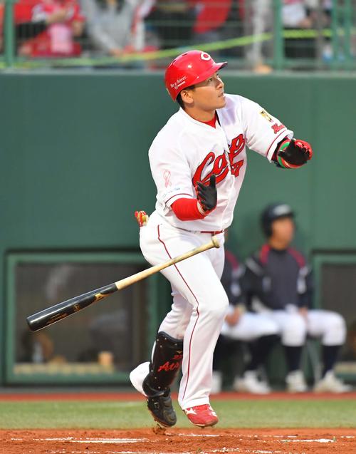 広島会沢翼(2018年5月29日撮影)