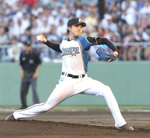 日本ハム先発の上沢(撮影・菊川光一)