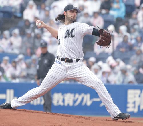 ロッテのボルシンガー(2018年6月23日撮影)