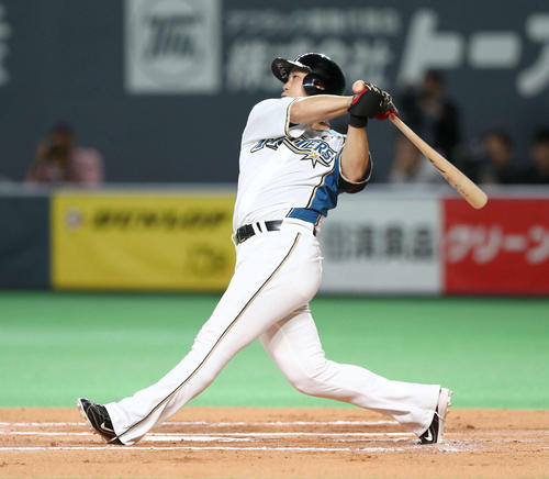 日本ハム中田翔(2018年6月14日撮影)