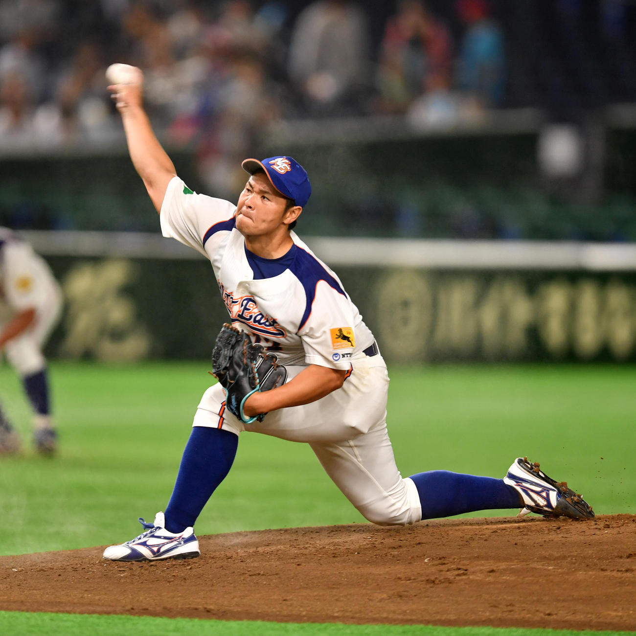 東邦ガス対ＮＴＴ東日本、先発したＮＴＴ東日本の大竹（撮影・柴田隆二）