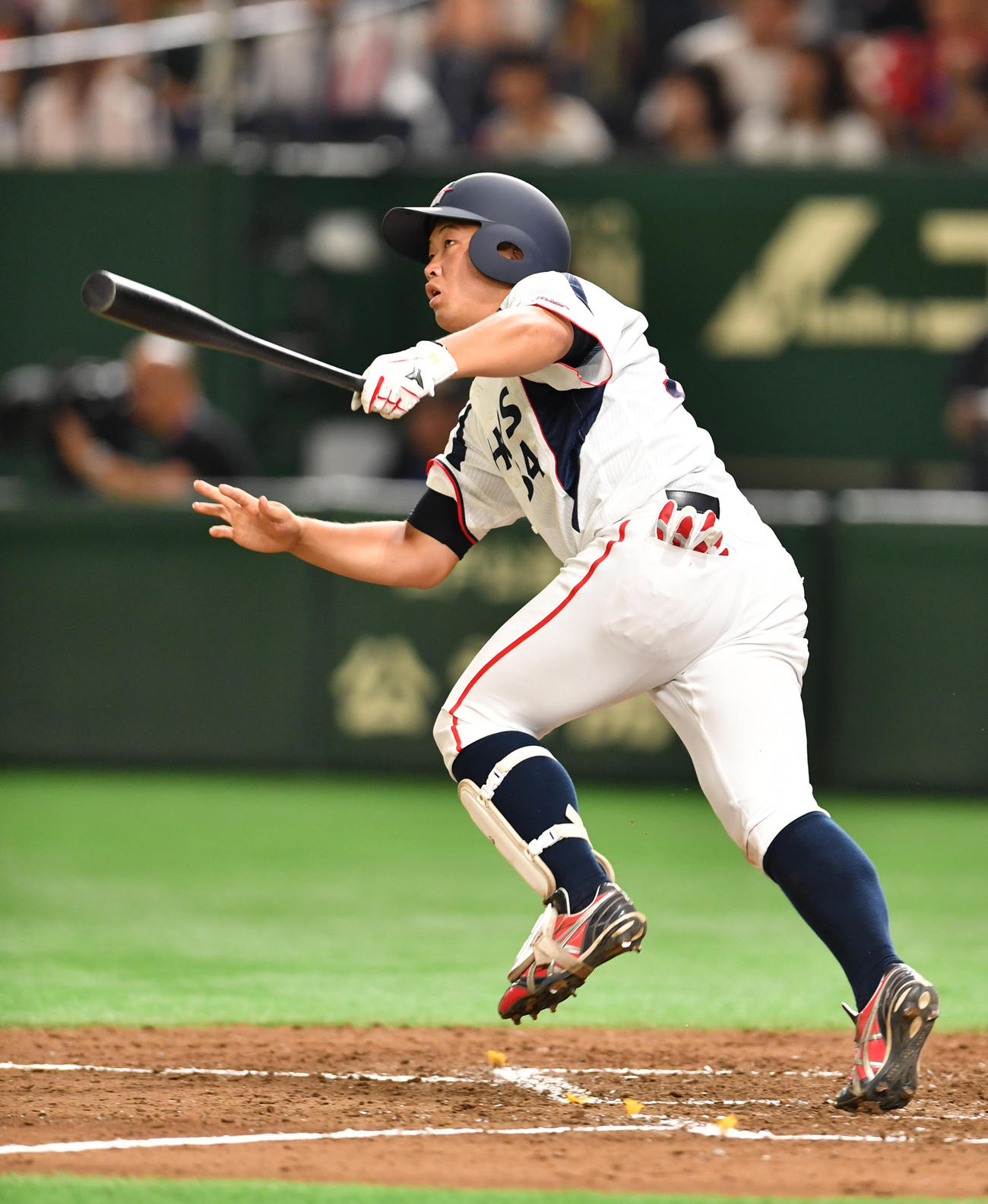 ５回裏三菱日立パワーシステムズ１死、二橋は左越えに本塁打を放つ（撮影・柴田隆二）