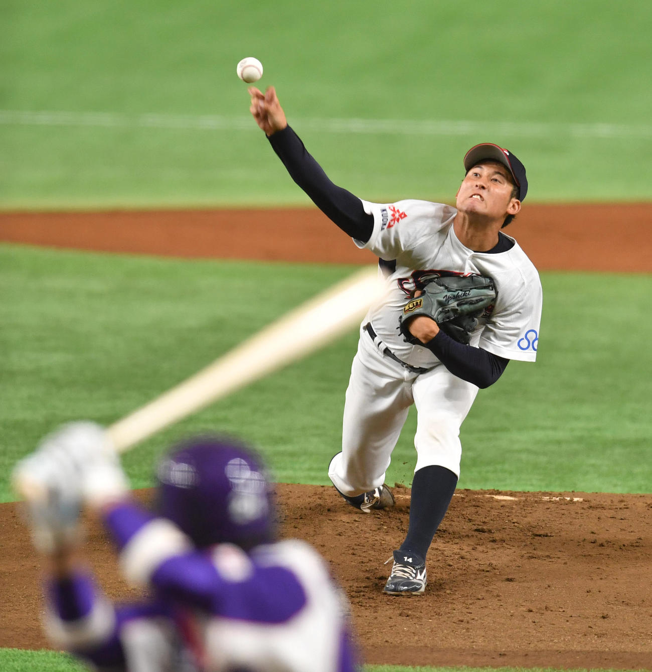 新日鉄住金かずさマジック対西部ガス 先発した西部ガスの山田(撮影・柴田隆二)
