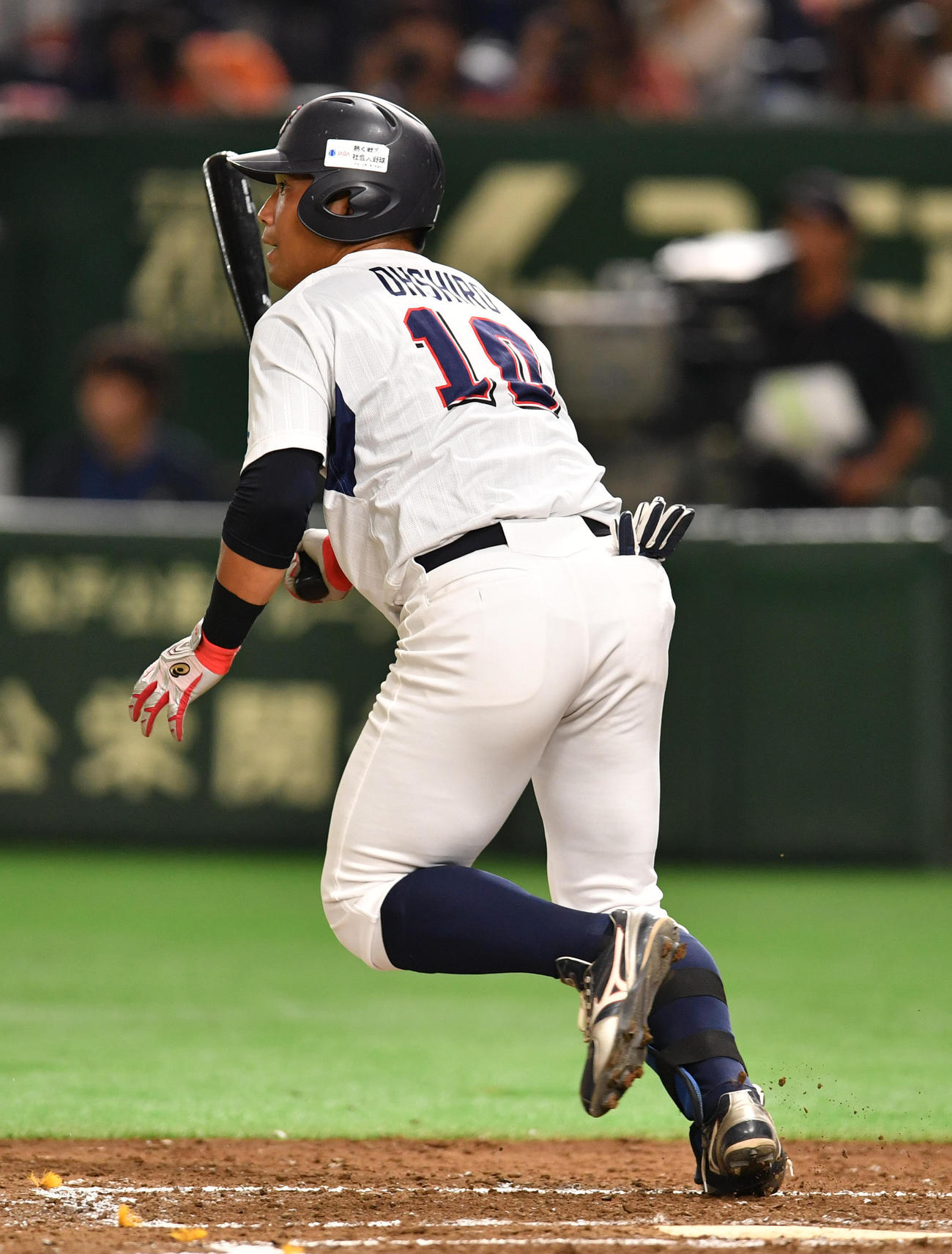新日鉄住金かずさマジック対西部ガス、3回裏西部ガス2死二塁、大城は右中間に適時二塁打を放つ(撮影・柴田隆二)