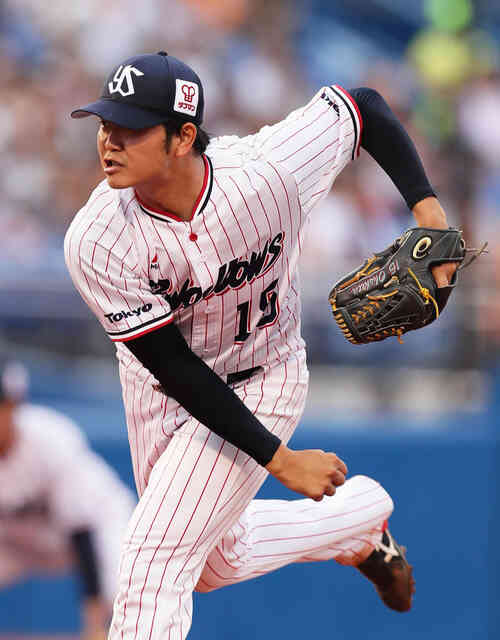 ヤクルト対巨人 力投するヤクルト先発の大下(撮影・足立雅史)
