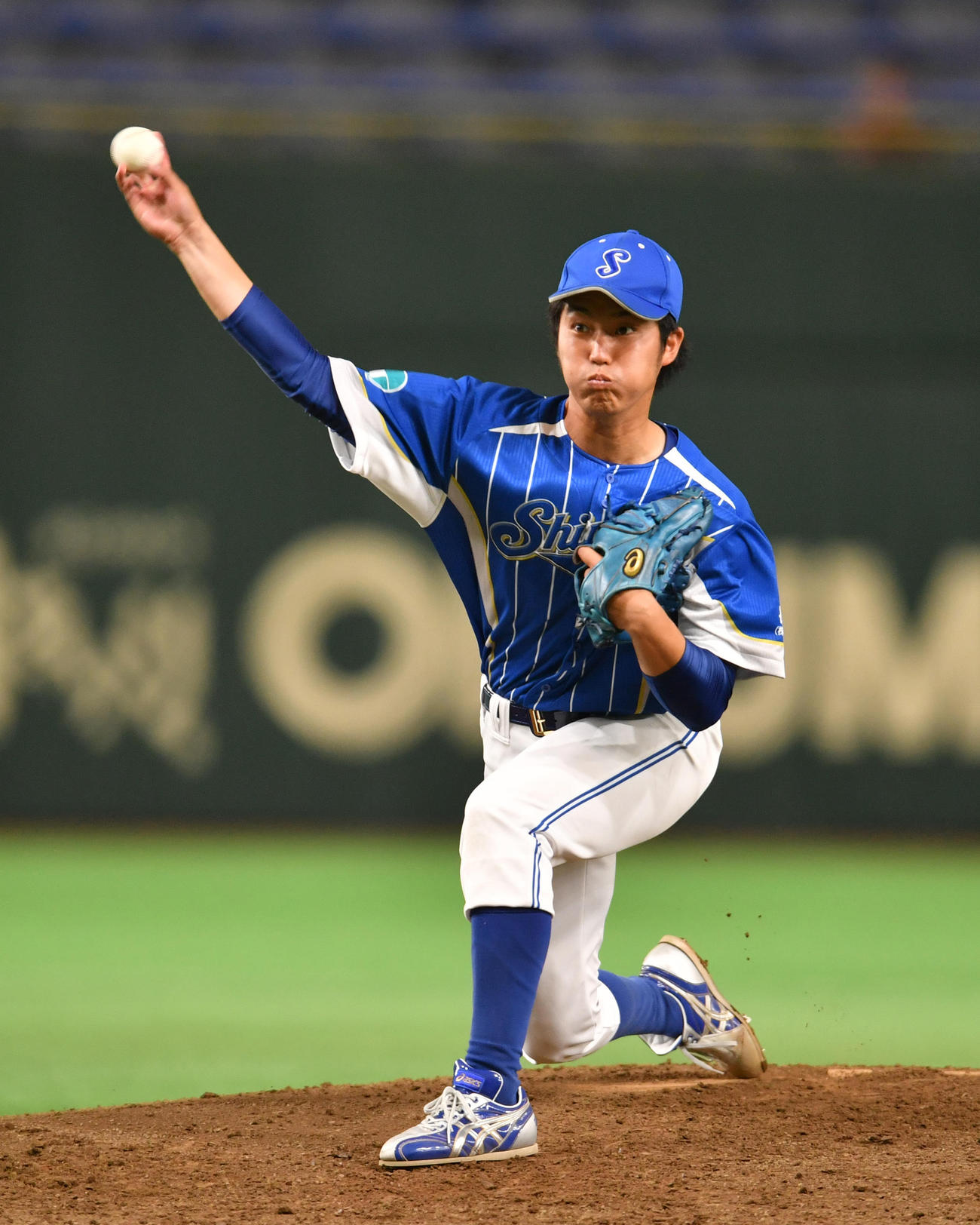 信越クラブ対大阪ガス 2番手で登板した信越クラブの和田(撮影・柴田隆二)