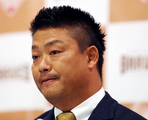 会見するBCリーグ栃木の村田(撮影・野上伸悟)