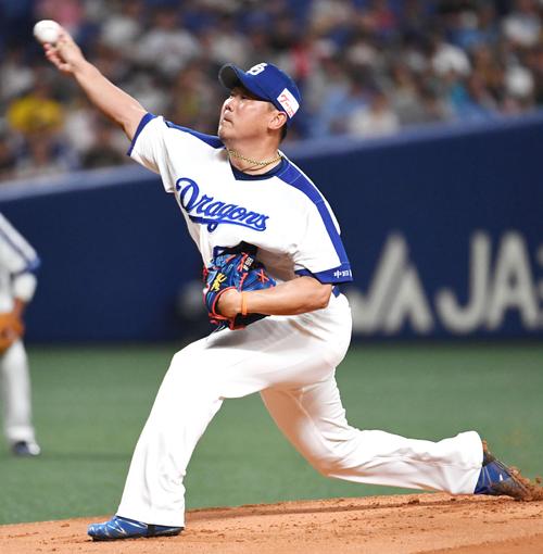 中日対阪神　中日先発の松坂（撮影・前岡正明）