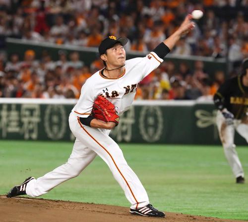 巨人先発の内海哲也（撮影・宮崎幸一）