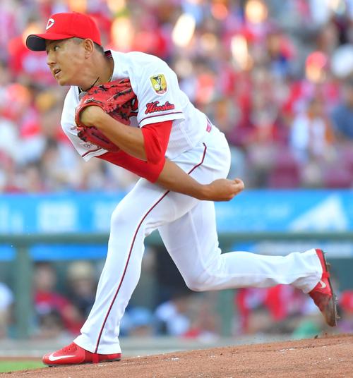 広島先発の福井優也（撮影・上田博志）