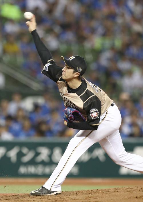 日本ハム先発の上沢(撮影・黒川智章)