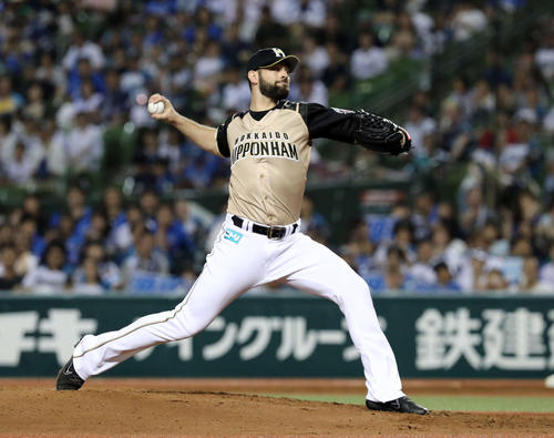 西武対日本ハム 先発し力投する日本ハムのマルティネス(撮影・鈴木正人)