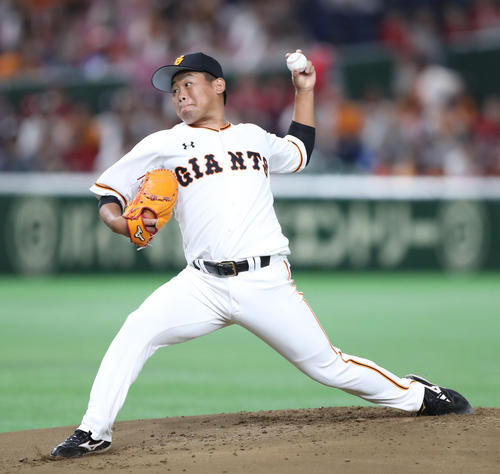 力投する巨人先発田口(撮影・林敏行)