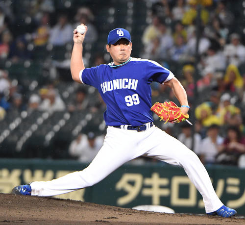 中日先発の松坂大輔（撮影・奥田泰也）