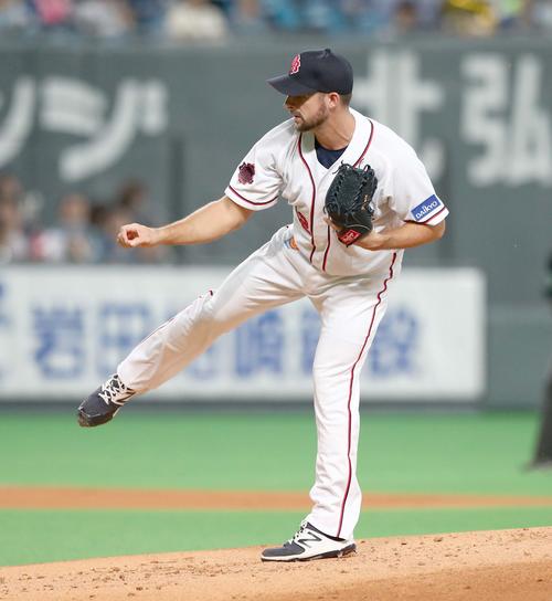 オリックス先発のローチ（撮影・黒川智章）
