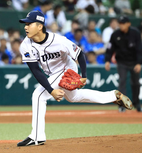 西武対ソフトバンク　西武先発の郭（撮影・江口和貴）