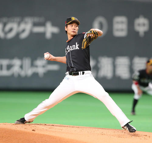 ソフトバンク先発の武田（撮影・佐藤翔太）
