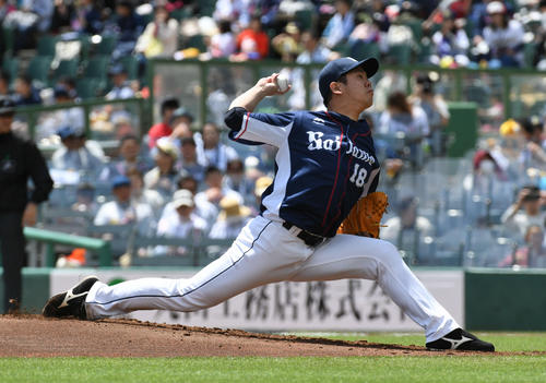 オリックス対西武 西武先発の多和田真三郎(2018年5月19日)
