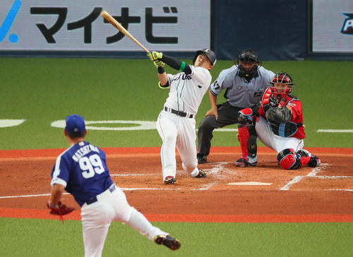 オールスター第1戦全パ対全セ 1回裏全パ2死一、三塁、森友哉は中日松坂から3ランを放つ(2018年7月13日)