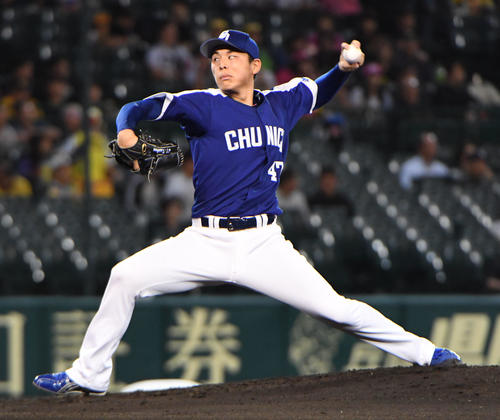 阪神対中日　中日先発の笠原祥太郎（撮影・奥田泰也）