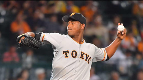 阪神対巨人　巨人先発クリストファー・クリソストモ・メルセデス（撮影・上田博志）