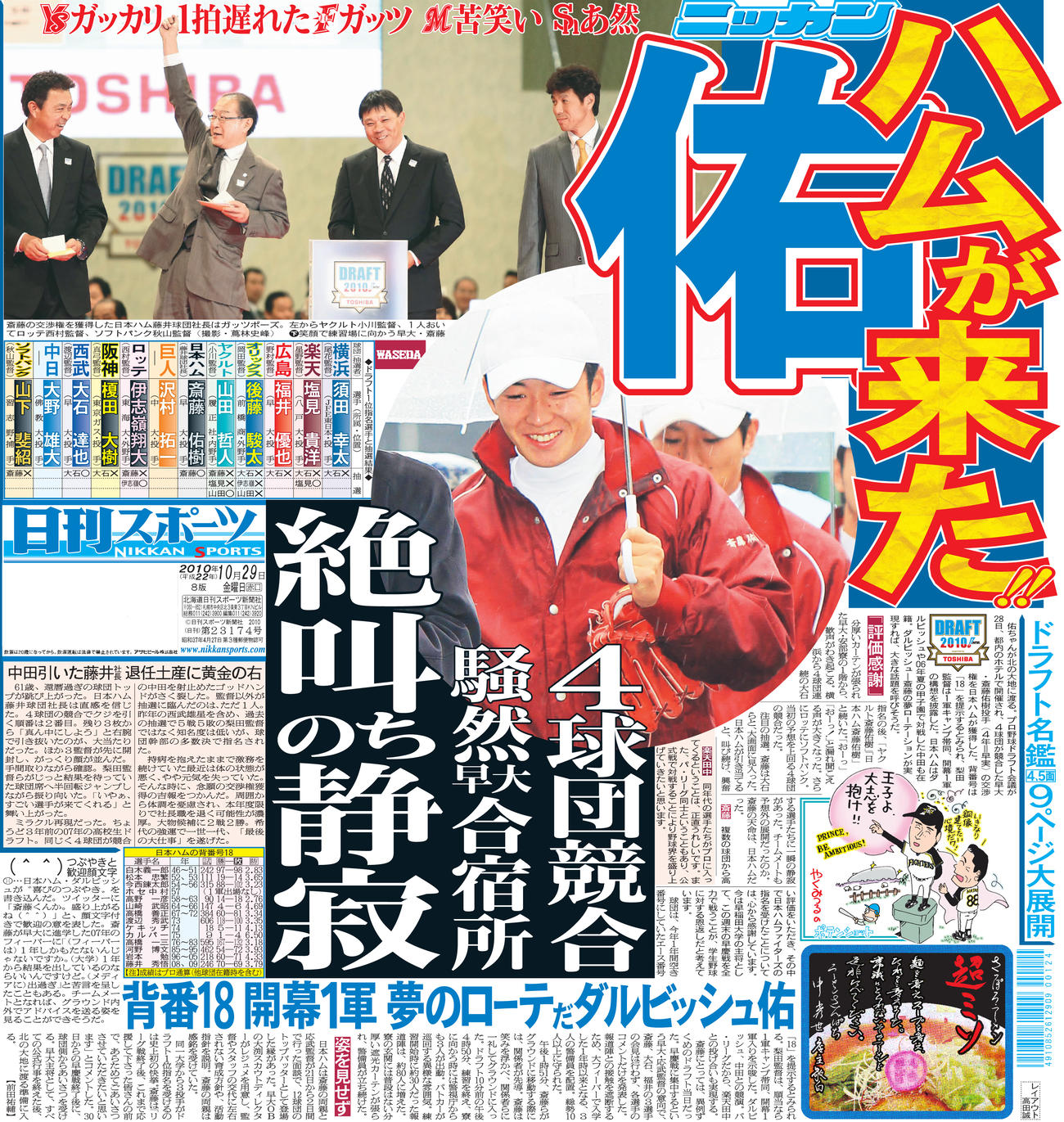 2010年10月29日付日刊スポーツ