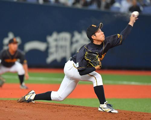 鷺宮製作所先発の野口(撮影・上田博志)