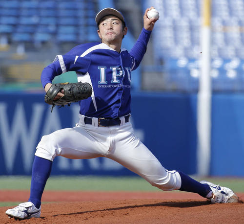 立正大対環太平洋大　先発登板する環太平洋大・岩永（撮影・河田真司）