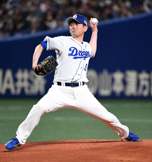 中日対ロッテ　引退試合に登板した岩瀬（撮影・前岡正明）