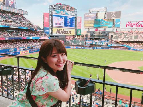 18年、メッツの本拠地ニューヨークのシティフィールドを訪れた河野万里奈