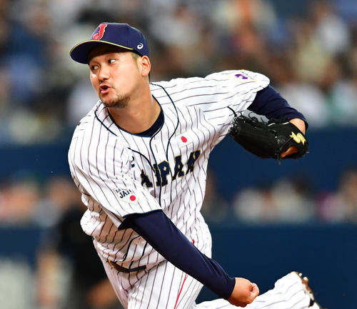 日本対メキシコ　6回に登板する三上朋也（撮影・清水貴仁）＝2019年3月10日、京セラドーム大阪