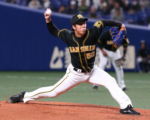 中日対阪神　阪神先発の青柳晃洋（撮影・上山淳一）＝2019年3月13日、ナゴヤドーム