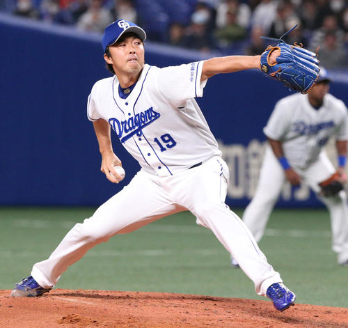 中日対阪神　中日先発の吉見一起（撮影・上山淳一）＝2019年3月13日、ナゴヤドーム