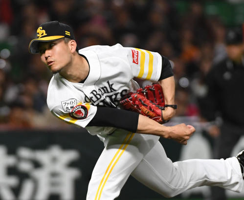 ソフトバンク先発の千賀(撮影・今浪浩三)