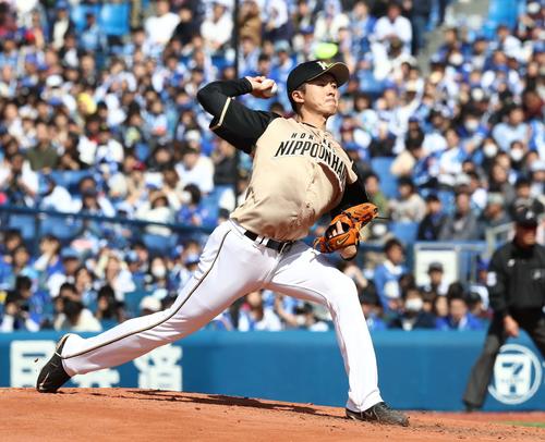 DeNA対日本ハム　日本ハム先発の上沢（撮影・黒川智章）