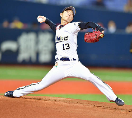 オリックス対阪神　オリックス先発山岡（撮影・清水貴仁）