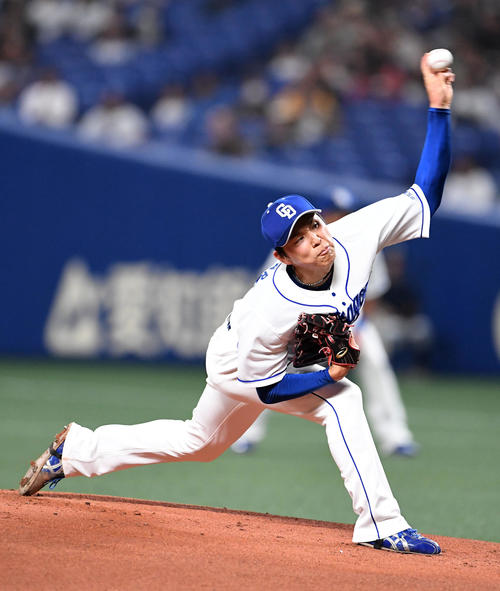 中日対楽天　中日先発の笠原（撮影・前岡正明）