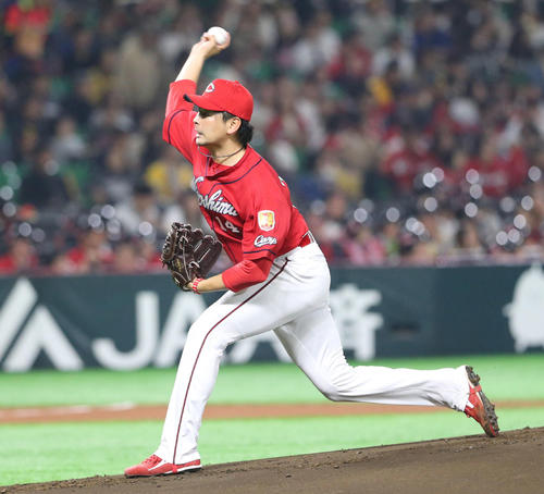 ソフトバンク対広島　広島先発の大瀬良大地（撮影・梅根麻紀）