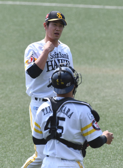 2番手でマウンドに上がった杉山一樹は1イニングを無失点に抑える（撮影・今浪浩三）