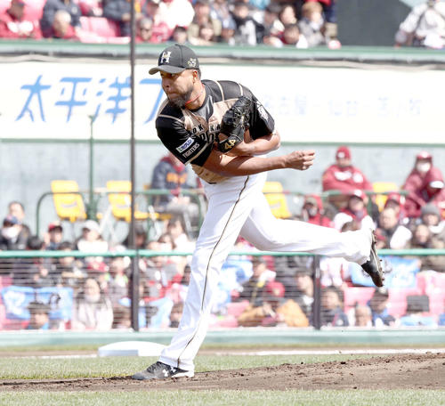 楽天対日本ハム　力投する日本ハム先発のロドリゲス（撮影・黒川智章）