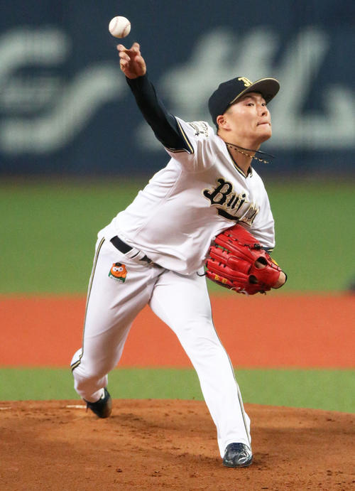オリックス先発の山本（撮影・上山淳一）