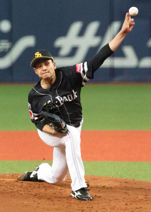 オリックス対ソフトバンク　ソフトバンク先発の大竹（撮影・上山淳一）