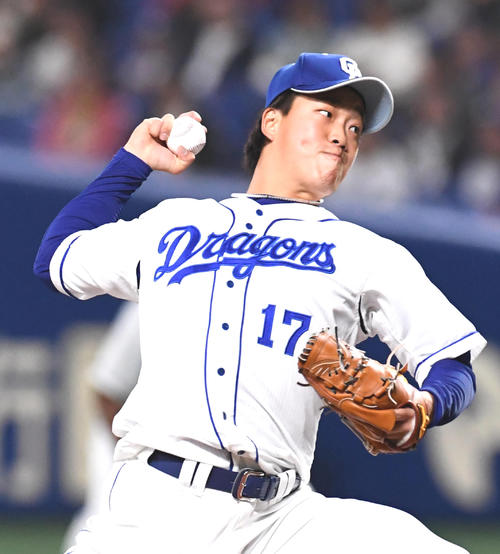 中日柳裕也（2019年3月24日撮影）