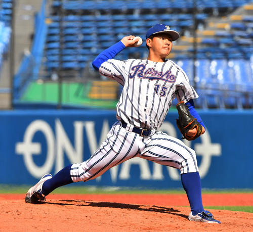 国学院大対立正大　先発した立正大・田中裕（撮影・柴田隆二）