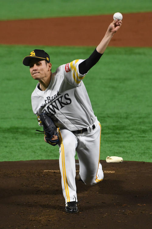 ソフトバンク対日本ハム　ソフトバンク先発の大竹（撮影・梅根麻紀）
