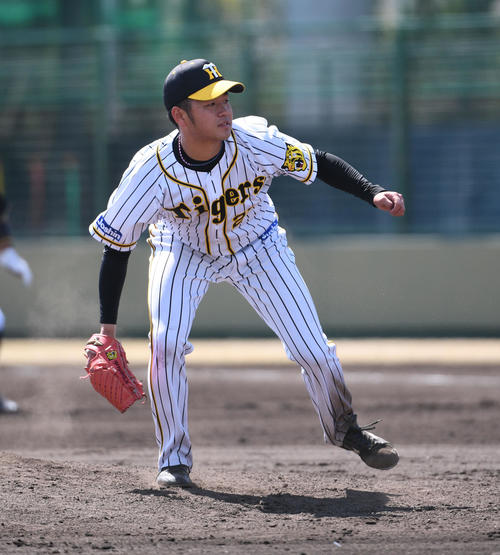 ウエスタン・リーグ　阪神対オリックス　先発しオリックス打線を6回2失点に抑えた阪神高橋遥（撮影・渦原淳）